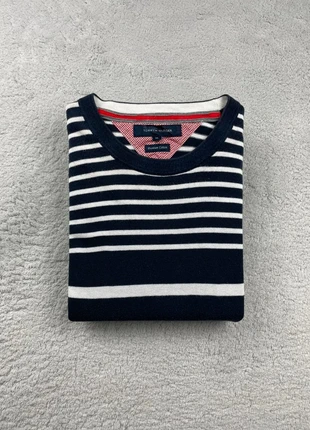 Pull Fin col rond Tommy Hilfiger Bleu Marine rayé Blanc logo brodé Taille XL Homme, brand: Tommy Hilfiger, condition: Good, size: XL, €19.90, €21.60 includes Buyer Protection Pro
