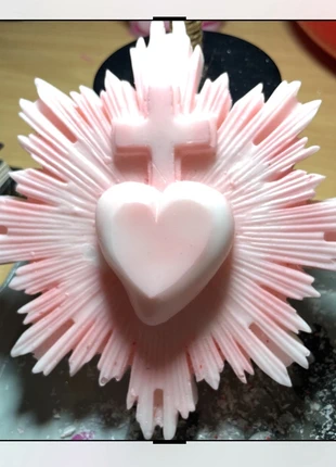 Ex voto cœur rose et blanc, marca: Lady So Créations, estado: Novo com etiquetas, €15.00, €16.45 inclui Proteção do Comprador