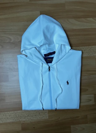 Veste Zip à Capuche Blanche Ralph Lauren, marque: Ralph Lauren, état: Neuf avec étiquette, taille: L, 60,00 €, 63,70 € Protection acheteurs incluse