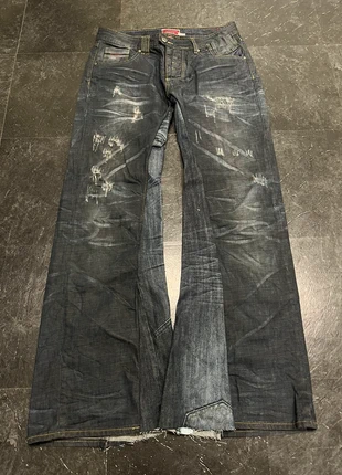 Bootcut/baggy custom made Blue Jeans Raw denim similar to "No Faith Studios" and "Hysteric Glamour", marque: y2k, état: Neuf sans étiquette, taille: M, 50,00 €, 53,20 € Protection acheteurs (Pro) incluse