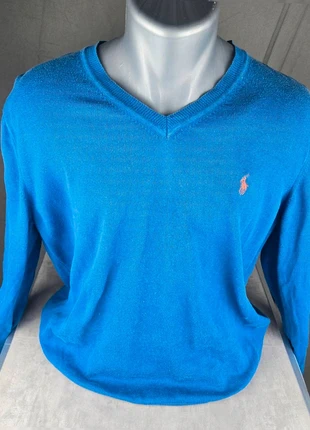 Pull col V Ralph Lauren bleu / Taille L / 100% Coton / Excellent état, brand: Ralph Lauren, condizioni: Ottime, taglia: L, €22.00, €23.80 include la Protezione acquisti