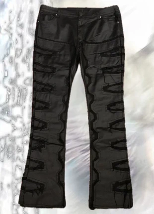 Leather leren look jeans y2k, merk: Japan Style, staat: Nieuw zonder prijskaartje, maat: W42 | FR 52, € 50,00, € 53,20 inclusief Kopersbescherming