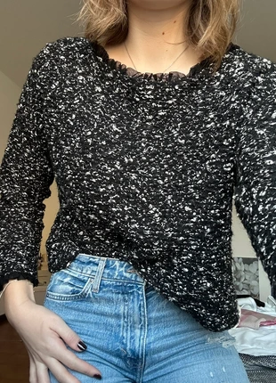 Maglione Dixie bianco e nero con tulle – Comodo ed elegante, marque: Dixie, état: Très bon état, taille: S / 36 / 8, 4,00 €, 4,90 € Protection acheteurs incluse