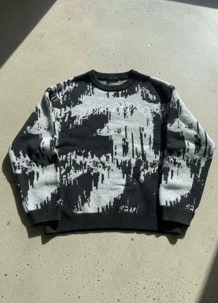 🖤 Pull Noir & Gris Abstrait – Streetwear / Oversize / Graphique / Minimaliste, condition: Very good, size: M, €47.90, €51.00 includes Buyer Protection