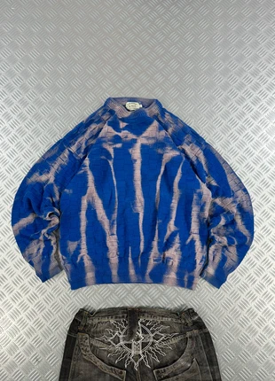 Y2k knitted sweater fitted quarter zip up 2000s fire graphic tribal style cyber punk, marque: Vintage Dressing, état: Très bon état, taille: L, 49,90 €, 53,10 € Protection acheteurs incluse