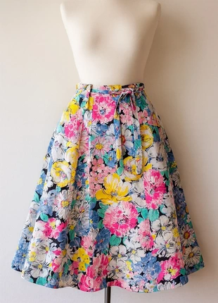 Jupe longue vintage fleurie en coton années 80 fabriquée en RFA, marque: jupe vintage, état: Très bon état, taille: S / 36 / 8, 5,00 €, 5,95 € Protection acheteurs incluse