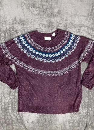 Pull à col rond Bordeaux à motifs Ethnic Vintage, brand: Vintage Dressing, condizioni: Buone, taglia: XXL / IT 48 / EU 44, €9.00, €10.15 include la Protezione acquisti Pro