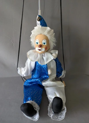 Arlequin décoratif bleu et blanc sur balançoire – 55 cm, staat: Heel goed, € 15,00, € 16,45 inclusief Kopersbescherming Pro