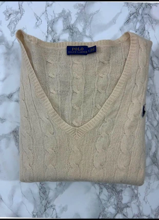 Sweat/Pull Cable Knit ,Torsadé Ralph Lauren Crème / Logo brodé Bleu / Taille M/L Femme, marke: Ralph Lauren, zustand: Sehr gut, größe: M / 38 / 10, 41,00 €, 43,75 € inklusive Vinted-Käuferschutz