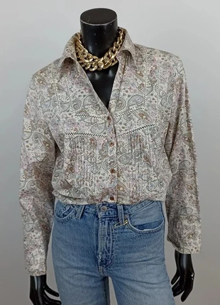 Vintage linen cotton mix paisley cream button up long sleeve shirt EU38 SHR8, marque: Vintage Dressing, état: Très bon état, taille: M / 38 / 10, 20,00 €, 21,70 € Protection acheteurs incluse