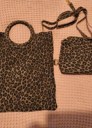 Petit sac + pochette peau imprimé léopard, condition: New without tags, €25.00, €26.95 includes Buyer Protection