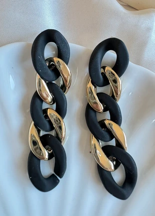 Black & Gold Chunky Chain Statement Earrings, brand: Fashion Earrings, condition: New without tags, £7.50, £8.58 includes Buyer Protection Pro