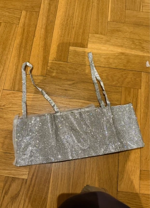 Top de strass brillos plateado, marque: Strass, état: Neuf sans étiquette, taille: S / 36 / 8, 9,00 €, 10,15 € Protection acheteurs incluse