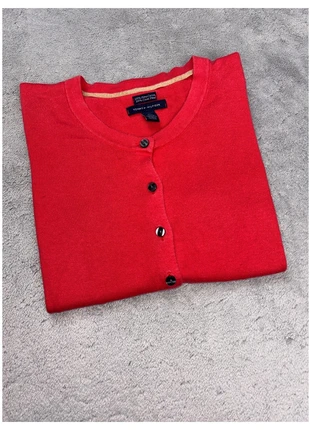 Cardigan Tommy Hilfiger taille XS - gilet col rond femme vintage 90's 100% coton - Rouge, marque: Tommy Hilfiger, état: Très bon état, taille: XS / 34 / 6, 7,90 €, 9,00 € Protection acheteurs incluse