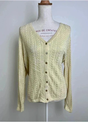 Veste gilet cardigans col v en maille appleseed's jaune pour femme taille L #CS1, marque: Appleseed's, état: Très bon état, taille: L / 40 / 12, 10,00 €, 11,20 € Protection acheteurs incluse