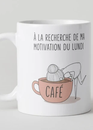 Mug à la recherche de ma motivation du lundi, marca: Mug, estado: Novo com etiquetas, €12.50, €13.83 inclui Proteção do Comprador Pro