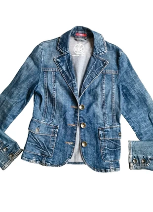 Veste en jean vintage style tailleur ajustée poches bleu bleu foncé y2k alt grunge style, brand: Vintage Dressing, condition: Very good, size: M / 38 / 10, €17.00, €18.55 includes Buyer Protection