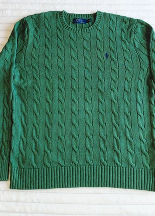 🔥 Pull Polo Ralph Lauren Cable Knit - Pull Torsadé Vert ● Pièce 100% Authentique Vrai & Iconique !, marca: Ralph Lauren, estado: Nuevo sin etiquetas, tamaño: L, 57,00 €, 60,55 € Protección al comprador incluida