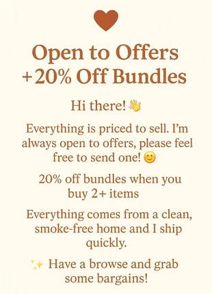 Open to Offers + 20% Off Bundles 💕, brand: Love, condition: Very good, size: One size, €1.00, €1.75 includes Buyer Protection