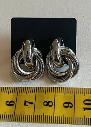Stainless steel zilveren oorbellen – chunky twisted hoops, modern & tijdloos, merk: Luxe, staat: Nieuw met prijskaartje, € 2,00, € 2,80 inclusief Kopersbescherming