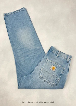 Jean Carhartt wip Bleu clair Loose Baggy Droit modèle Simple Pant Denim - Taille S w27 #1609, marque: Carhartt, état: Très bon état, taille: W27 | FR 36, 47,90 €, 51,00 € Protection acheteurs (Pro) incluse
