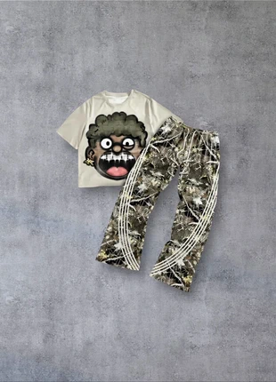 Tee-Shirt et Pantalon Y2K Blanc Taille M - Américain 90s Streetwear, brand: Aesthetic, condition: Very good, size: M, €49.90, €53.10 includes Buyer Protection