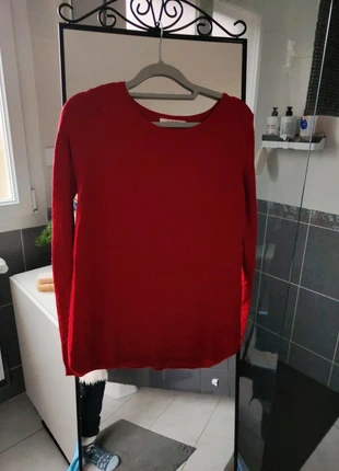 Pull rouge col rond, marque: Camaïeu, état: Bon état, taille: S / 36 / 8, 2,00 €, 2,80 € Protection acheteurs incluse