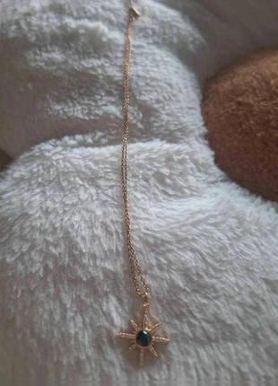 Collier soleil doré – centre bleu / bohème chic, marque: PAS, état: Neuf sans étiquette, 2,10 €, 2,91 € Protection acheteurs incluse