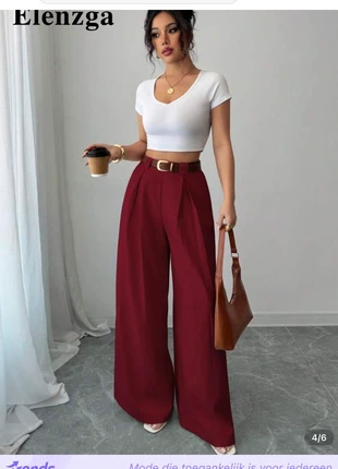 Choices Elenzga Casual hoge taille effen abrikooskleurige, merk: Shein, staat: Nieuw zonder prijskaartje, maat: L / 40 / 12, € 3,00, € 3,85 inclusief Kopersbescherming