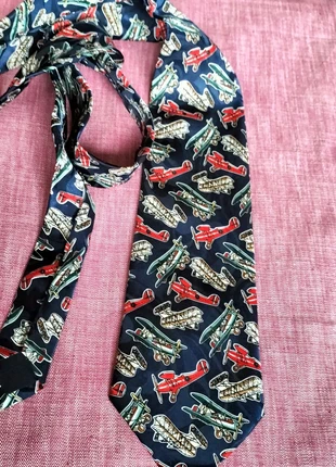 Vintage stropdas Montebello met retro vliegtuigen, merk: montebello, staat: Nieuw zonder prijskaartje, € 6,90, € 7,95 inclusief Kopersbescherming