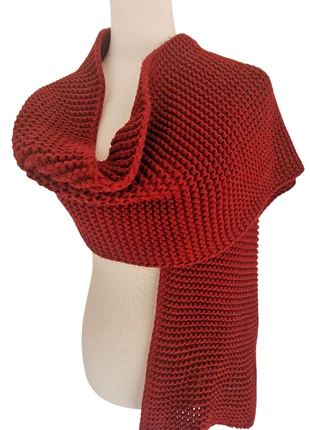 Écharpe Épaisse Maille Rouge Brique - Point de Riz - Chaude & Tendance Hiver !, marca: Je ne sais quoi, estado: Muito bom, €3.00, €3.85 inclui Proteção do Comprador