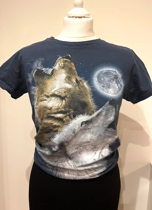 T-shirt loup & lune pièce forte et originale, marca: Vintage Dressing, estado: Muito bom, tamanho: M, €9.00, €10.15 inclui Proteção do Comprador