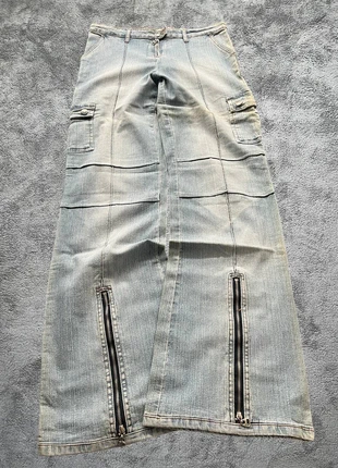 Denim Vintage Y2K Bootcut Flared Fit Zip Off Jeans 2000s JNCO Style Hip Hop Streetwear, merk: Japan Style, staat: Heel goed, maat: S / 36 / 8, € 29,99, € 32,19 inclusief Kopersbescherming