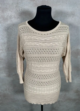 Pull Maille Torsadée Cable Knit Vintage New York beige texturé taille XS, marca: Vintage Dressing, estado: Muito bom, tamanho: XS / 34 / 6, €15.00, €16.45 inclui Proteção do Comprador Pro