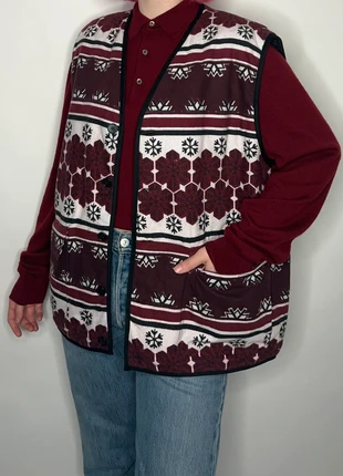 Deadstock 1990s red fleece nordic ski indie hippie goblin fisherman streetwear grunge forest gilet, merk: Vintage, staat: Heel goed, maat: XL / 42 / 14, € 12,50, € 13,83 inclusief Kopersbescherming Pro