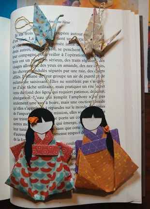 Lot de 2 marques pages ou à pendre kekeshis et grues #30, marca: Origami, estado: Nuevo sin etiquetas, 11,00 €, 12,25 € Protección al comprador incluida