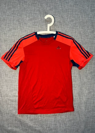 Vintage Adidas Climalite Tee | 90s Y2K Style | Red & Navy Blue Striped | Retro Sportswear, marca: adidas, estado: Bueno, tamaño: M, 2,80 €, 3,64 € Protección al comprador incluida