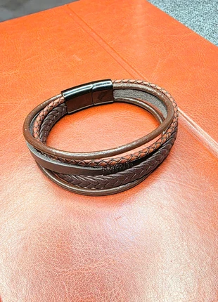 Magnifique bracelet homme cuir véritable et acier inoxydable _ idée cadeau, marque: Magnifique, état: Très bon état, 14,50 €, 15,93 € Protection acheteurs incluse