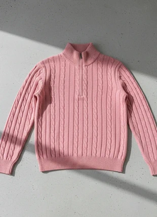 Pull rose col zip côtelé, merk: Rosefield Knit Co., staat: Heel goed, maat: M / 38 / 10, € 69,90, € 74,10 inclusief Kopersbescherming