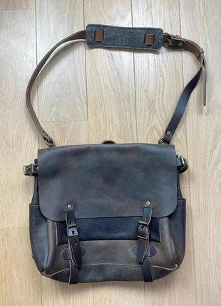 Sac Bleu de Chauffe Postier Cartable Cuir Messenger Bag Marron Brun Workwear Made In France, marque: Bleu de Chauffe, état: Très bon état, 160,00 €, 168,70 € Protection acheteurs incluse