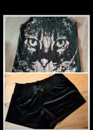 🌲joli ensemble short noir pailleté et débardeur chat taille 34/36 Undiz, marque: Undiz, état: Très bon état, taille: S / 36 / 8, 4,50 €, 5,43 € Protection acheteurs incluse