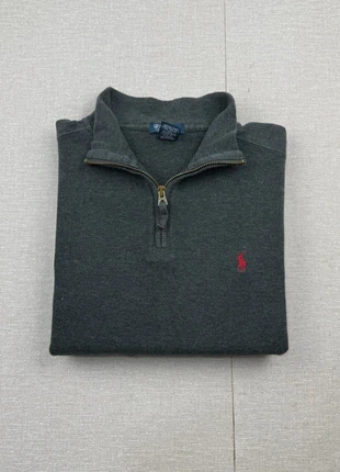 Half zip 1/4 zip pull camionneur Ralph Lauren gris anthracite logo rouge | Taille M, marque: Ralph Lauren, état: Très bon état, taille: M, 55,00 €, 58,45 € Protection acheteurs (Pro) incluse