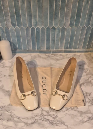 Rare 1990s Vintage GUCCI white patent leather horsebite pumps, brand: Gucci, condition: Very good, size: 38, €300.00, €315.70 includes Buyer Protection
