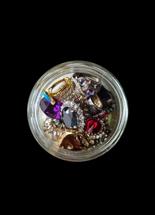 Vintage jewerly jar (20 rings), merk: Vintage Dressing, staat: Goed, maat: 62.2 mm / 19.8 mm Ø, € 16,00, € 17,50 inclusief Kopersbescherming