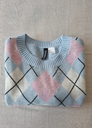 Pull court H&M Divided motif argyle pastel – Taille L, brand: H&M, condizioni: Ottime, taglia: L / IT 44 / EU 40, €3.00, €3.85 include la Protezione acquisti