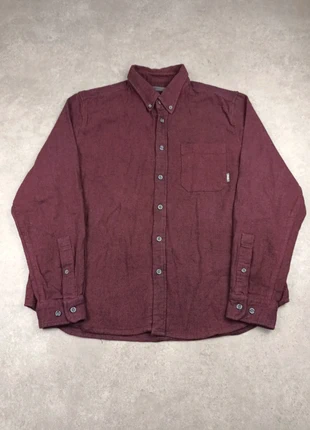 Chemise en flanelle unie épaisse Eddie Bauer rouge bordeaux vintage workwear taille XL homme, brand: Eddie Bauer, condition: Very good, size: XL, €18.00, €19.60 includes Buyer Protection Pro