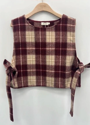 Plastron. Bordeaux ecossais bordeaux Femme S 36, marque: Lili & Lala, état: Très bon état, taille: S / 36 / 8, 29,50 €, 31,68 € Protection acheteurs (Pro) incluse