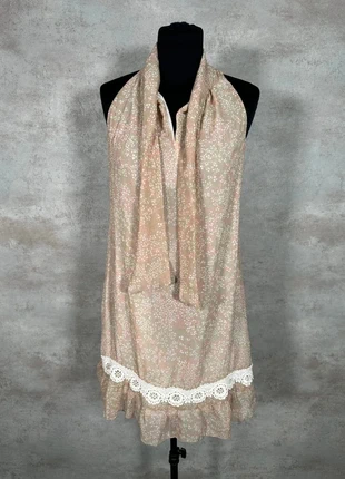 Robe La Fée Maraboutée beige à motifs fleuris dentelle blanche taille M/38/10, merk: La Fee Maraboutee, staat: Heel goed, maat: M / 38 / 10, € 4,00, € 4,90 inclusief Kopersbescherming Pro