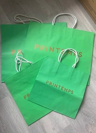 Lot 4 sacs shopping Printemps verts - 2 grands + 2 petits, brand: Printemps, condition: New with tags, €15.00, €16.45 includes Buyer Protection
