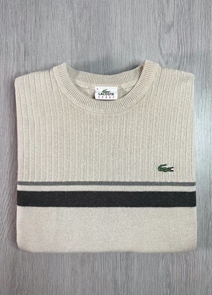 Lacoste Sport | Pull Côtelé Laine Beige Rayé XL Homme | LC-9, brand: Lacoste, condition: Good, size: XL, €34.90, €37.35 includes Buyer Protection Pro